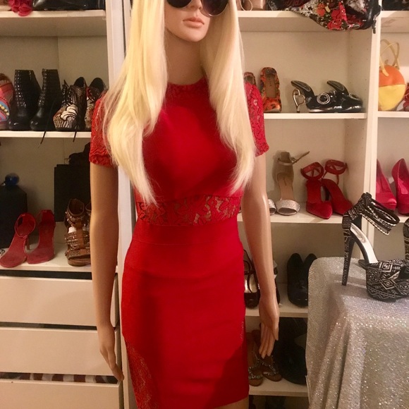 VENUS Dresses & Skirts - Venus Dress With Red Lace